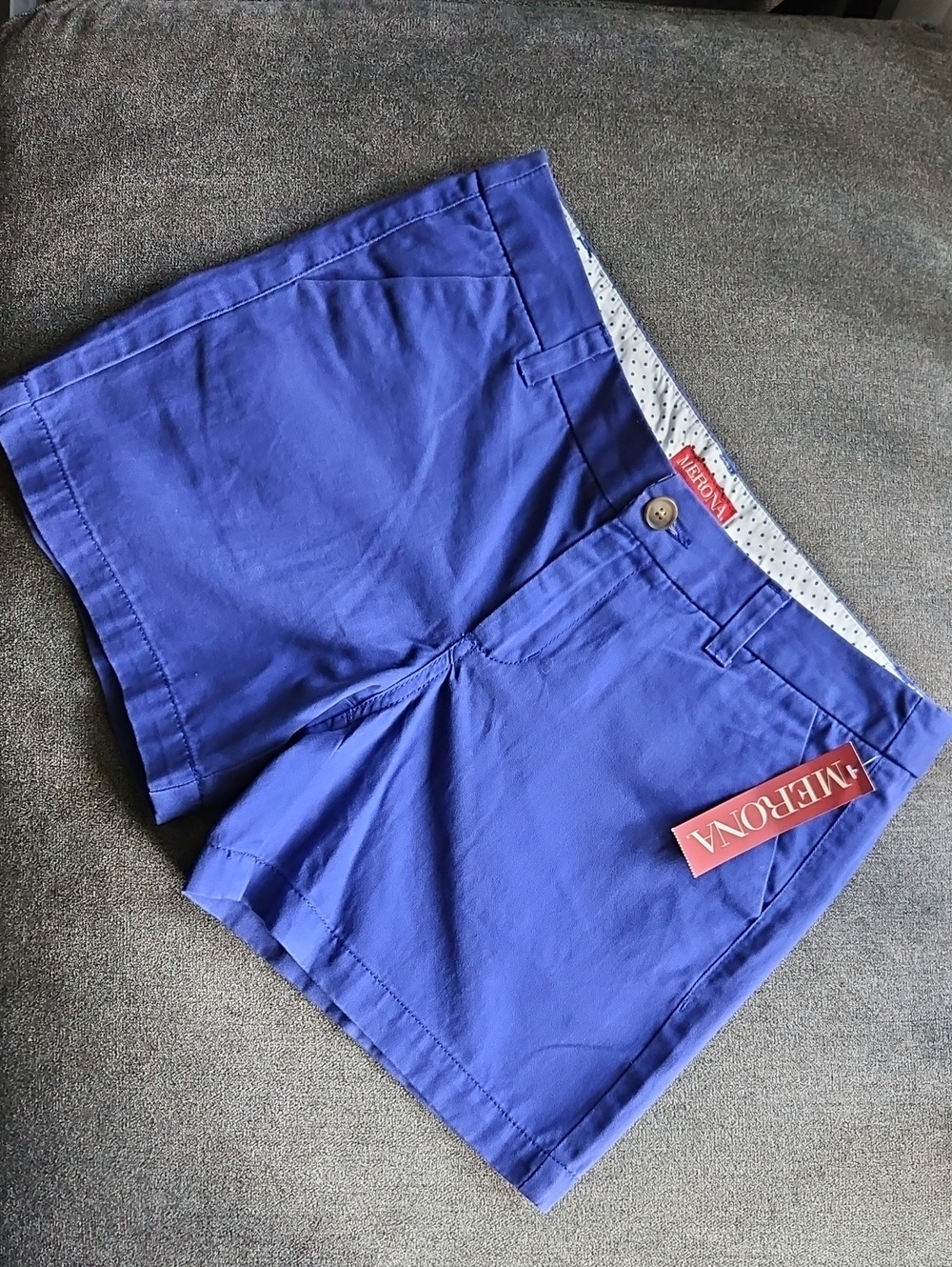 NWT Merona Mid-Rise Chino Shorts "Blue Diamond" Size 6